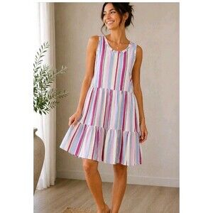 GAP Women's Small Multicolor Striped Sleeveless Dress Casual Summer